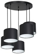 Lampadario a sospensione con filo ARDEN 5xE27/60W/230V nero/bianco