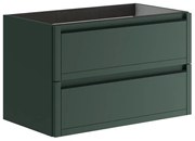Mobile da bagno sotto lavabo Tratto verde opaco L 79.5 x H 50 x P 45.5 cm 2 cassetti, lavabo non incluso