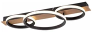 Plafoniera nera con legno incl. LED 3 luci - Marien