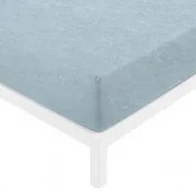 Lenzuolo con angoli singolo azzurro cotone