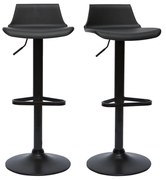 Sgabelli da bar design regolabili nero 360° (set di 2) KRONOS