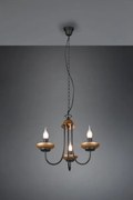 Lampadario livia 3 luci d.47 metallo nero e oro anticato 101700332