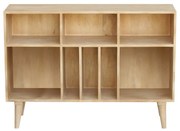 Credenza mobile portabottiglie o vinili in legno massello di mango ISIDRO