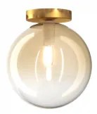 Plafoniera cromo 1 luce vetro ambra 1184cr-pl1-am