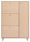 Scarpiera finitura legno chiaro rovere e metallo dorato L90 cm SILVESTRE