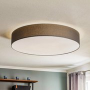 Plafoniera soffitto Rondo TK Lighting, dimmerabile, Alluminio / Grigio / Zincato, Camera da letto, Tessuto / Stoffa / Seta, Moderno, Plafoniera