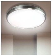 Plafoniera 2xE27, Inox, IP44 - Ø330mm da soffitto e parete Base Doppia E27