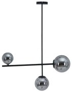 Lampadario Ø 14 cm 70 x 18 x 90 cm Cristallo Nero Metallo