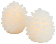 Decorazione natalizia luminosa bianca 2 pz ø 8 cm Clara – Sirius