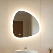 Specchio irregolare con illuminazione 94x94\74x74\64x64\84x84 cm, bicolore, interruttore touch, tappetino riscaldante