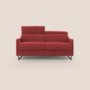 Loto divano letto salvaspazio materasso H18 cm con piedi alti in morbido tessuto impermeabile T14 rosso