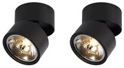 Set di 2 faretti neri rotondi orientabili - Go Nine