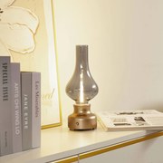 Lindby Lampada da tavolo ricaricabile a LED Maxentius dimmer in vetro