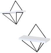 Set di 2 mensole DIA, bianco/nero