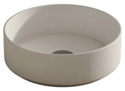 Lavabo da appoggio COLORS VISOBATH tondo in ceramica crema piletta non inclusa