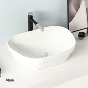 Lavabo D'Appoggio Asimmetrico "Break The Rules" Da 58 Cm In Ceramica Finitura Bianco Lucido