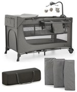 KINDERKRAFT - Culla da viaggio JOY 2 con accessori grigio