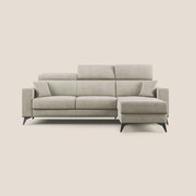 Pegaso divano letto angolare con poggiatesta reclinabili e rivestimento impermeabile T02 panna