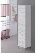 Colonna Portasciugamani a Terra 154 cm Un'Anta Cinque Cassetti Feridras "Stella" Grigio