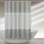 Tenda doccia 120x200 cm in acrilico bianco e beige completa di gancetti