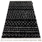 Tappeto BERBER ETHNIC G3802 nero / bianco Frange berbero marocchino shaggy