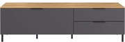 Tavolo TV grigio in rovere 164x47 cm California - Germania