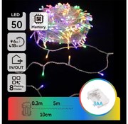 Aigostar - Catena LED natalizia da esterno 50xLED/8 funzioni 3xAA 5,3m IP44 multicolore