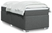 Giroletto a molle con materasso grigio scuro 100x200 cm tessuto