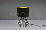 Chuck lampada da tavolo base gabbia metallo nero paralume nero oro ...