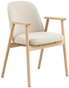 RODERIC Beige (tessuto Apia 453)/telaio in rovere oliato - SEDIA IN LEGNO CINIGLIA PER SALA DA PRANZO CUCINA RETRO