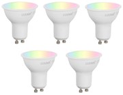 Set di 5 Lampadine LED Smart GU10 50mm Dimmerabili Opale 4.7W 400 lm 2700-6500K