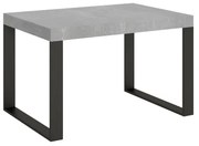 Tavolo allungabile 90x140/244 cm Tecno Cemento telaio Antracite