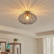 Plafoniera soffitto Maivi Lindby, dimmerabile, Nero, Soggiorno / Sala da pranzo, Metallo, Moderno, Plafoniera