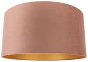 Paralume in velluto rosa 50/50/25 con interno dorato