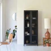 Tikamoon - Credenza armadio griglia metallo metallica nero Cleo