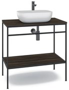 Mobile bagno da terra con lavabo L 80 x H 92 x P 45.5 cm nero per vasca centrale Outline