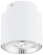 Plafoniera Moderna 1 Luce Faretto Ptah In Acciaio Bianco