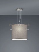Sospensione camden paralume grigio d.50cm montatura acciaio satinat...
