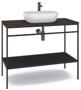 Mobile bagno da terra con lavabo L 100 x H 92 x P 45.5 cm nero per vasca centrale Outline