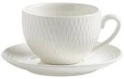 Tazza in porcellana bianca con piattino, 100 ml Diamonds - Maxwell &amp; Williams