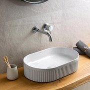 Lavabo D'Appoggio 50x32 Cm Karag Bianco Lucido