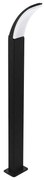 Paletto Esterno Contemporaneo Fiumicino Alluminio Nero Policarbonato Bianco Led