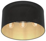 Lampadario a plafone LOFT SHADE 3xE27/60W/230V nero/oro