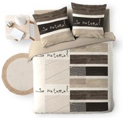 Set copripiumino e federa marrone in cotone per letto matrimoniale 200x200 cm So Natural – douceur d'intérieur