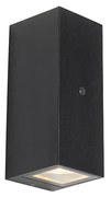 Lampada da parete nera 2 luci IP44 con sensore crepuscolare - Baleno II