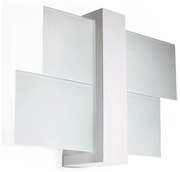 Applique da Soffitto in Legno e Vetro FENIKS 1 E27 Bianca da Interno Colore del corpo Bianco