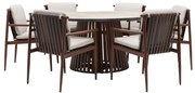 Set tavolo e sedie Retro NATERIAL in alluminio marrone per 3 persone