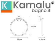 Kamalu - Portasalviette anello da muro in acciaio inox nero opaco | Monde-N