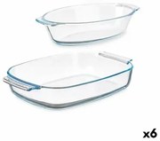 Set di Vassoi Trasparente Vetro Borosilicato 700 ml 2 L (6 Unità)