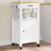 Carrello Da Cucina Monza 48x40x90 Cm İn Legno Massello Di Pino /
